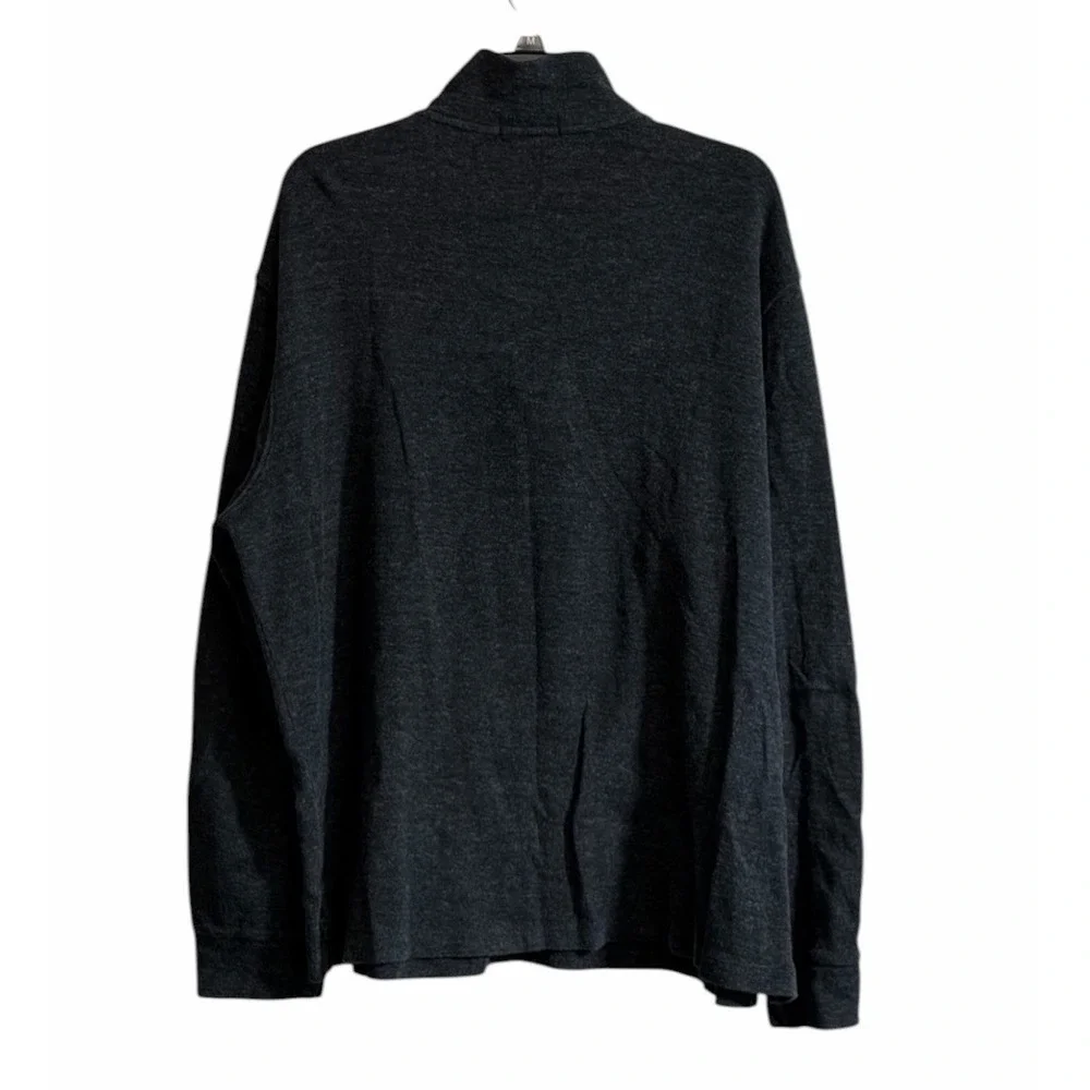 Polo Ralph Lauren Men XL 1/4 Zip Pullover Knit Estate Rib Sweater Gray Pony